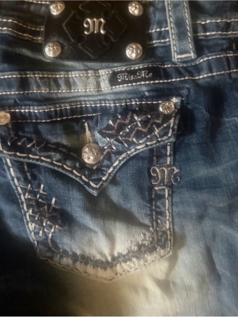 Miss Me Blue Embroidered Boot Cut Jeans
